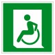 Пиктограмма Выход налево для инвалидов на кресле-коляске, ПВХ