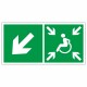 Знак эвакуационный Направление движения к пункту (месту) сбора для инвалидов, налево вниз, фотолюм – вид товара 1