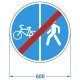 Дорожный знак 4.5.6. "Конец пешеход. и велосипед. дорожки с раздел. дв-я", комм. пленка – вид товара 1